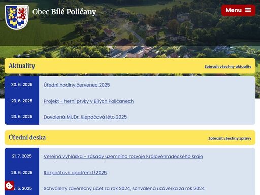 obec bílé poličany - oficiální internetové stránky