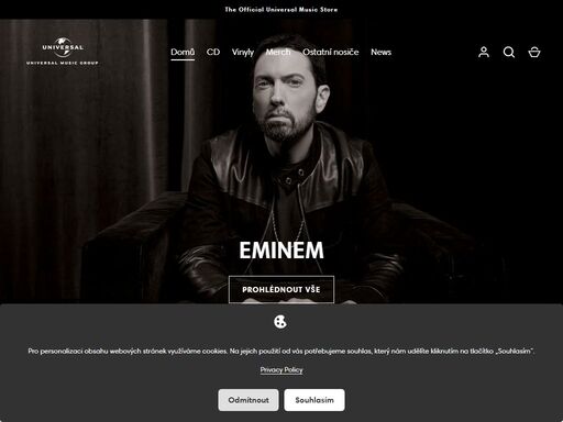 e-shop, universal music, merchandise, hudba, trička, katalog, cd, dvd, audio