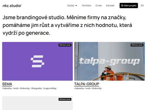 měníme firmy na značky, pomáháme jim růst a vytváříme z nich hodnotu, která vydrží po generace. branding, webdesign a marketing.