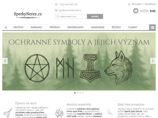 bohatý výběr přívěsků, řetízků, náramků a náušnic z oblíbené chirurgické nerez oceli. od šperků keltských, dobových až po moderní minimalistické a elegantní klenoty.