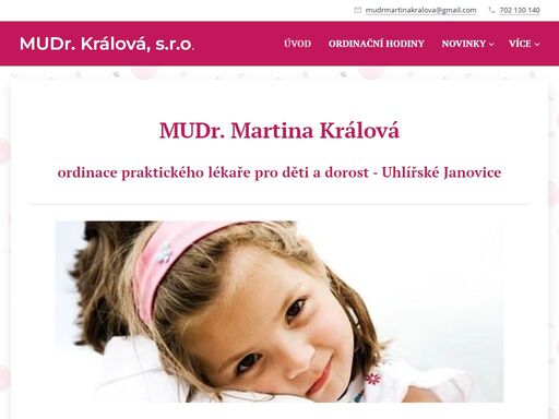 mudr. králová, s.r.o.,: ordinace praktického lékaře pro děti a dorost  uhlířské janovice,mudr. martina králová, mudr. karla nešporová,