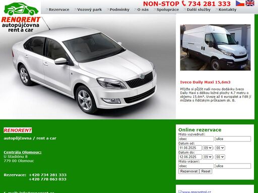 hledáte spolehlivou autopůjčovnu v olomouci? nabízíme krátkodobý i dlouhodobý pronájem vozidel za skvělé ceny! v našem vozovém parku najdete osobní automobily, dodávky do 3,5 tuny na stěhování, minibusy pro 9 osob, ale i náhradní vozidla. potřebujete půjčit dodávku na stěhování, minibus na rodinný výlet, nebo osobní auto pro pohodlnou jízdu? jsme tu pro vás! jsme specialisté na půjčovnu dodávek olomouc, půjčovnu minibusů olomouc a půjčovnu osobních aut olomouc. s námi získáte snadné online rezervace, flexibilní podmínky a vždy profesionální přístup. autopůjčovna olomouc – dodávky, minibusy, osobní auta a náhradní vozy připravené kdykoliv vyrazit!