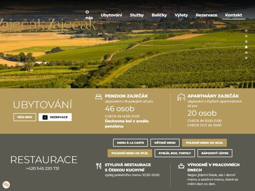 jsme přátelské a útulné místo na sluncem milované jižní moravě ve vinařském zaječí. je to jen kousek od pálavy a lednicko-valtického areálu.