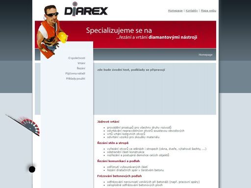 diarex - řezání a vrtání stavebních konstrukcí diamantovými nástroji