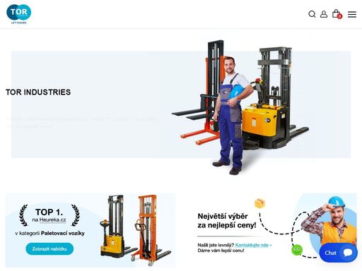 nabízíme spolehlivé průmyslové a skladové vybavení - zvedací zařízení, jeřáby, navijáky, paletovací vozíky, váhy, svěrky, hydraulické nářadí a další.
