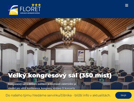 vzdělávací a informační centrum floret je součástí výzkumného ústavu silva taroucy pro krajinu a okrasné zahradnictví, v. v. i. je ideálním místem pro pořádání firemních akcí, jako jsou konference, semináře, školení, výstavy, přehlídky, velmi vhodné je i pro soukromé akce jako například svatby, promoce či oslavy výročí.