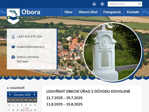 oficiální stránky obce obora