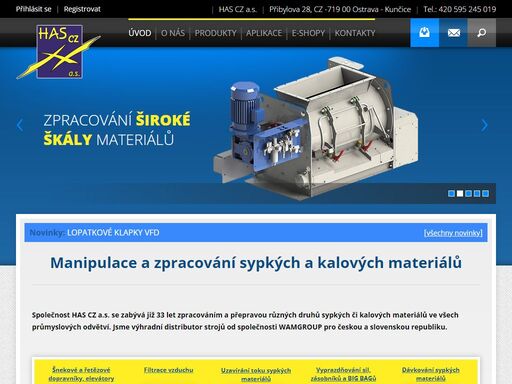 společnost has cz  a.s. se zabývá zpracováním a přepravou různých druhů sypkých či kalových materiálů ve všech průmyslových odvětví. 