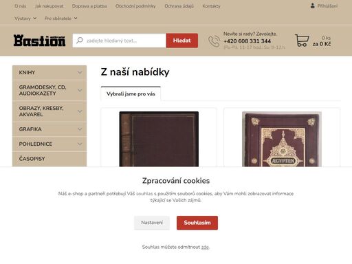 antikvariát bastion, jeden z nejstarších antikvariátů na českém trhu. knihy, gramofonové desky, grafika, pohlednice.