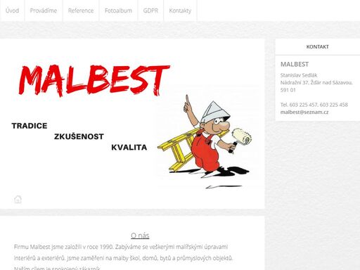 stránky firmy malbest. nabízíme malby interiérů, nátěry fasád, nátěry střech, nátěry konstrukcí, protipožární nátěry, lakýrnické práce 