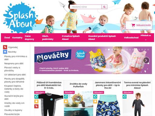 plavky pro miminka a děti, plovací vesty pro děti a jiné plavecké potřeby splash about