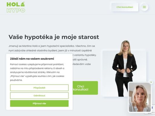 vstřícnost, jasné a zřetelné vysvětlení a seznámení s nabídkou hypotéky. svoji práci hypoteční makléřky dělám s maximálním nasazením.