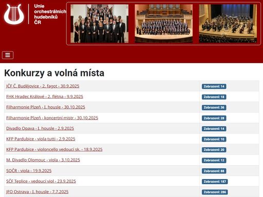 webové stránky odborové organizace unie orchestrálních hudebníků české republiky.
