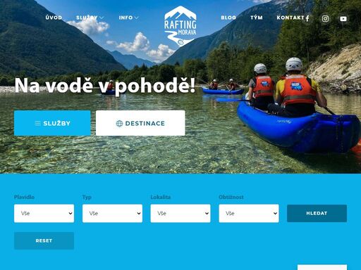 rafting morava — pořádáme vodácké akce již od roku 2002 na vodě v pohodě! služby destinace plavidlo vše kánoe/baraka packraft paddleboard raft typ vše zahraniční výlety české výlety školní výlety lokalita vše chorvatsko, bosna mlýnský potok mlýnský potok, lanové centrum möll,isel morava morava, lanové centrum moravice salza salza, soča soča, koritnica obtížnost vše lehká střední těžká