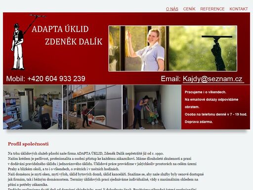 mytí, čištění a úklid bytových i nebytových prostorů