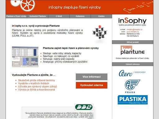 insophy - systémy pro plánování efektivní výroby