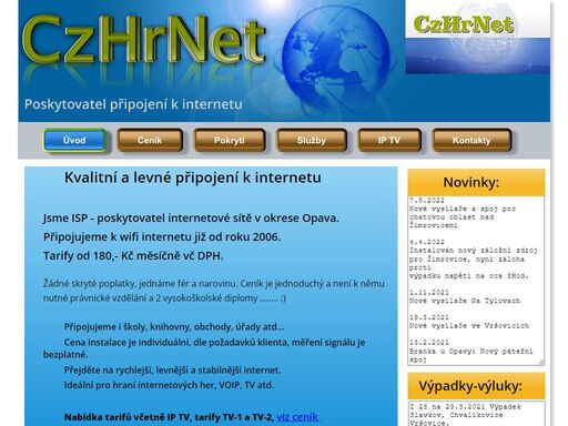 připojení k internetu czhrnet, wifi internet, internet opavsko a okolí, rychlejší internet bez výpadků