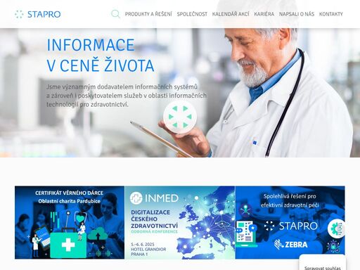jsme významným dodavatelem informačních systémů a zároveň i poskytovatelem služeb v oblasti informačních  technologií pro zdravotnictví.