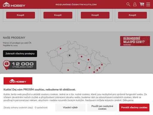 široká nabídka produktů. tisíce položek skladem. objednávejte z pohodlí vašeho domova! nakupte online a nechte si doručit zboží až domů nebo si rezervujte zboží na prodejně. osobní odběr zdarma. kvalitní servis i doprava. rozumíme českým kutilům.