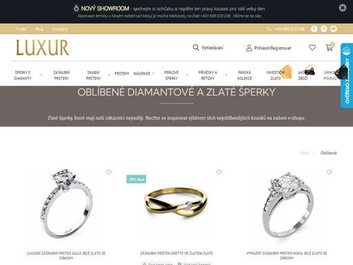 představujeme vám kolekci luxusních šperků z bílého či žlutého zlata značky gems osázenými diamanty, perly, drahými kameny.