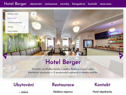 moderní hotel s komfortně zařízenými a prostornými pokoji