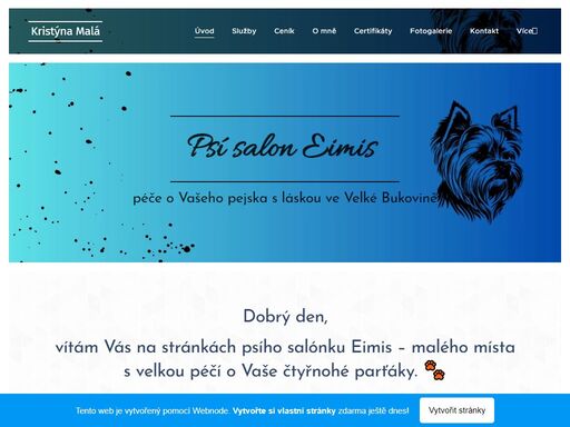 vítám vás na stránkách psího salónku eimis – malého místa s velkou péčí o vaše čtyřnohé parťáky. ??