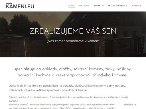 kameni.eu - kompletní práce z kamene. zrealizujeme váš sen, který proměníme v kámen. nabízíme kamenické práce.