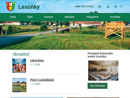 oficiální stránky obce lesůňky