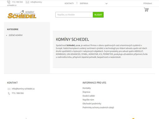 komíny schiedel. společnost schiedel, s.r.o. je vedoucí firmou v oboru spalinových cest a komínových systémů v evropě. nabízí komplexní ucelený sortiment výrobků a technologií pro řešení odvodu spalin od všech druhů spotřebičů v bytových i nebytových objektech. svými produkty pro odvod spalin absolut, kombigas, uni…