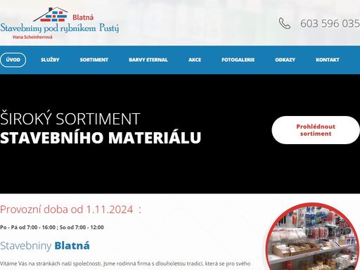firma se zabývá prodejem stavebnin a barev eternal.
