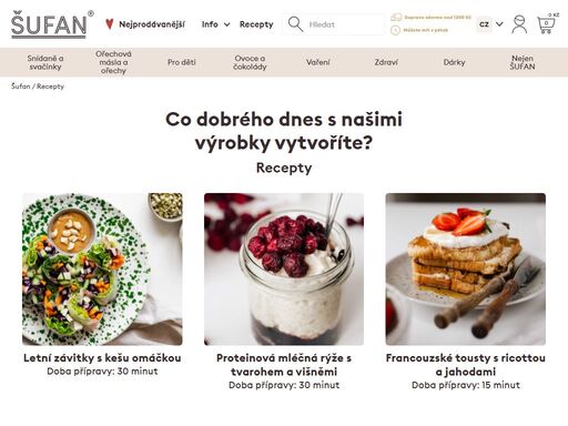 šufan je zárukou dokonalé snídaně. vyrábíme ořechová másla, balení ořechů, granolu, kokosová hnízda, vlastní řemeslnou čokoládu a další dobroty pro vaši zdravou a chutnou snídani.