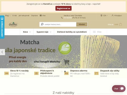prémiové druhy kávy z vietnamu, brazílie, etiopie a dalších koutů světa. bezkofeinová káva, matcha tea, pu-erth, zelené, černé a ovocné sypané čaje