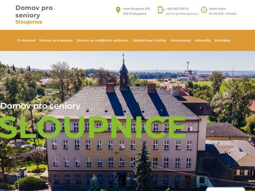 navštivte webové stránky domova důchodců ve sloupnici. svým klientům poskytujeme i odlehčovací služby a domov se zvláštním určením.