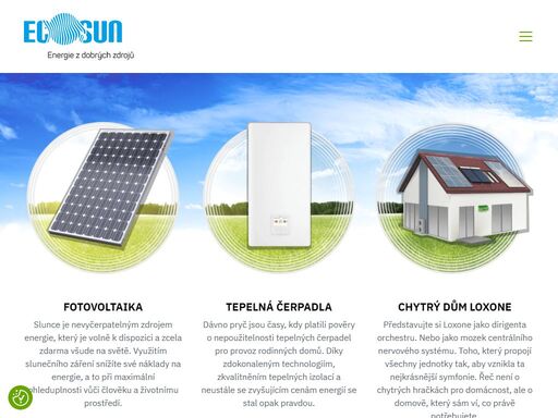 společnost ecosun se již 15 let specializuje na instalace fotovoltaických elektráren, tepelných čerpadel, ohřevů teplé vody a chytrých domů loxone.