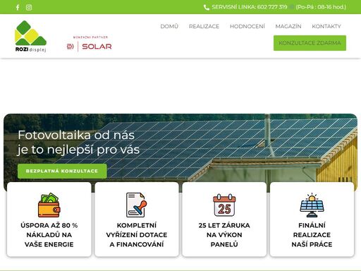 jsme rodinná firma z ostravy se specializací na návrhy a realizace fotovoltaických systémů pro rodinné i bytové domy, firmy, obce...