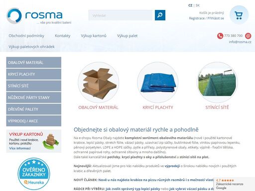 na našem přehledném e-shopu si pohodlně vyberete z široké nabídky obalů pro vaše potřeby. od kartonových krabic až po bublinkové fólie.
