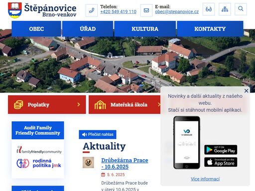 oficiální stránky obce štěpánovice