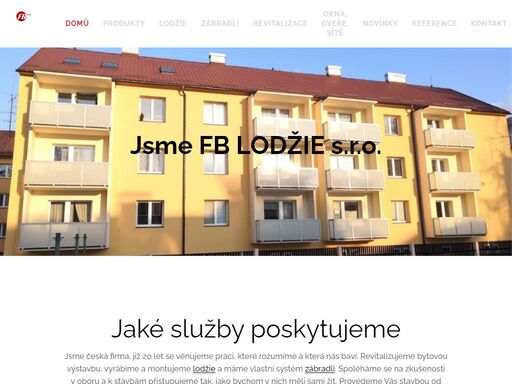 jsme česká firma, již 20 let se věnujeme práci, které rozumíme a která nás baví. revitalizujeme bytovou výstavbu, vyrábíme a montujeme lodžie a máme vlastní systém zábradlí. spoléháme se na zkušenosti v oboru a k stavbám přistupujeme tak, jako bychom v nich měli sami žít.