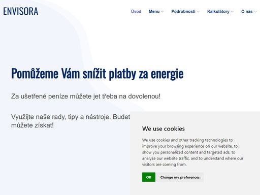 získejte konkrétní rady, nástroje a výpočty, jak snížit spotřebu energie a ušetřit tisíce korun ročně. envisora – váš online průvodce úsporami.