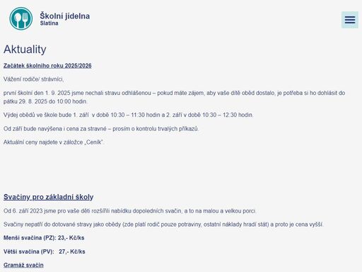 naše školní jídelna poskytuje zdravé a vyvážené stravování pro děti, které je plné chutí a kvalitních surovin.