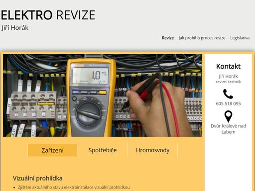 elektro revize jiří horák, dvůr králové nad labem, revize zařízení, spotřebičů a hromosvodů