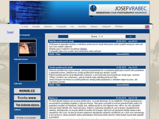 nabízím tvorbu stránek pro osobní nebo firemní účely seo optimalizace eshop grafické práce 2d a 3d prodej webu tvorba www internetové stránky hry grafiku textury free na prodej textures free buy www php mysql hltm xhtml css webdesign výroba strának stránky fotografie photo graphics grafika free games andulky biketrial ponorka submarine rc vizitky