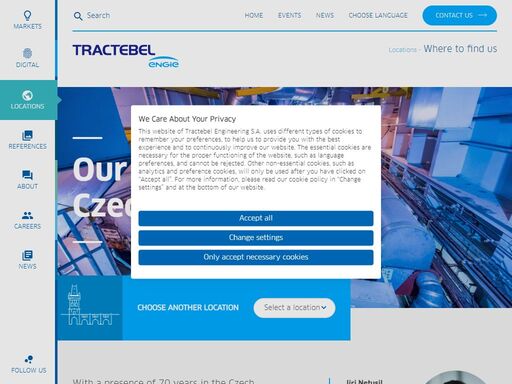 with a presence of 70 years in the czech republic, tractebel has executed many successful projects in the chemical industry, refining & petrochemicals, gas pipelines and power generation. recently, we have also been preparing projects in the field of renewable energy, green hydrogen and e-molecules.
the company has certified engineers in all disciplines (mechanical, piping, civil, electrical, i&c, process and safety) and can provide seamlessly integrated design of complex projects.