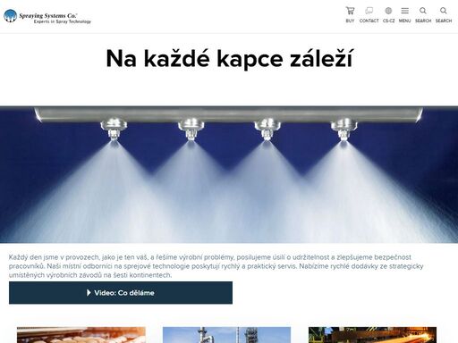 společnost spraying systems co., světový lídr v oblasti sprejových technologií, navrhuje a vyrábí sprejové trysky, trysky pro regulaci vzduchu, myčky nádrží, příslušenství, sprejové systémy a ovládací prvky a výrobky na míru, jako jsou tryskové rámy a tyče.  k dispozici jsou také analýzy střiku, testování výkonu, prototypování a poradenské služby.
