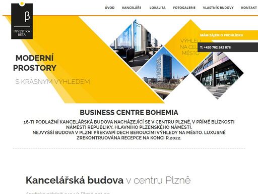 16-ti podlažní kancelářská budova nacházející se v centru plzně.