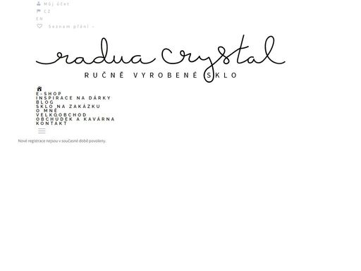 radua crystal, české sklo s vlastním životem. při nákupu nad 2000 kč doprava zdarma. autorské designové sklo z českého křišťálu s tradicí od roku 1994.