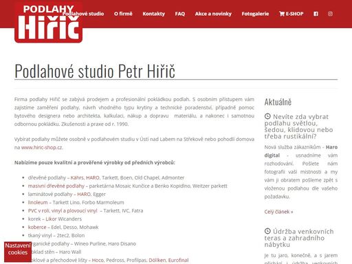 podlahové studio hiřič - prodej a pokládka podlah na míru. vzorková prodejně na střekově v ústí nad labem.
