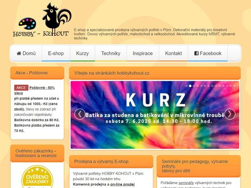 vítejte na stránkách hobbykohout.cz - výtvarné potřeby pro kreativní tvoření - speciální prodejna, e-shop. dovozce výtvarných potřeb a velkoobchodní prodej,...