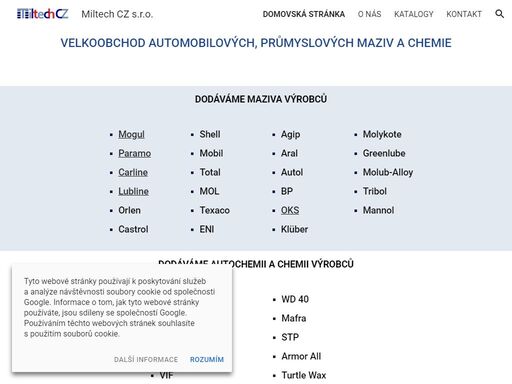 paramo mogul carline lubline castrol mobil shell total molykote oks klüber coyote velvana druchema vif wd 40