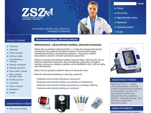 společnost zsu s.r.o. dodává zdravotnický materiál, zdravotnické potřeby a zdravotní pomůcky za velkoobchodní ceny.